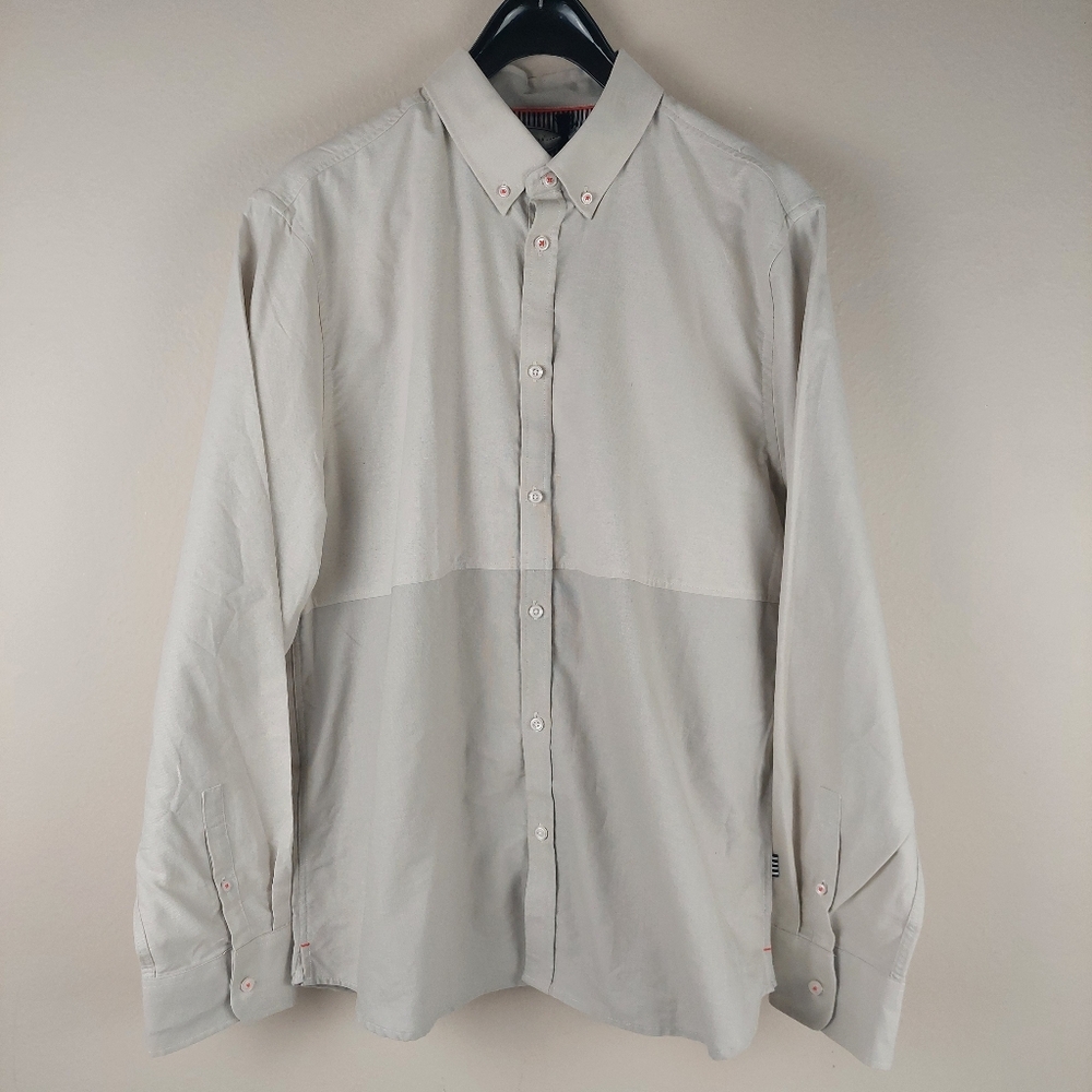 Five Four XXL Jersey Shirt NWT Gray Color Block Button Down Cotton Casual